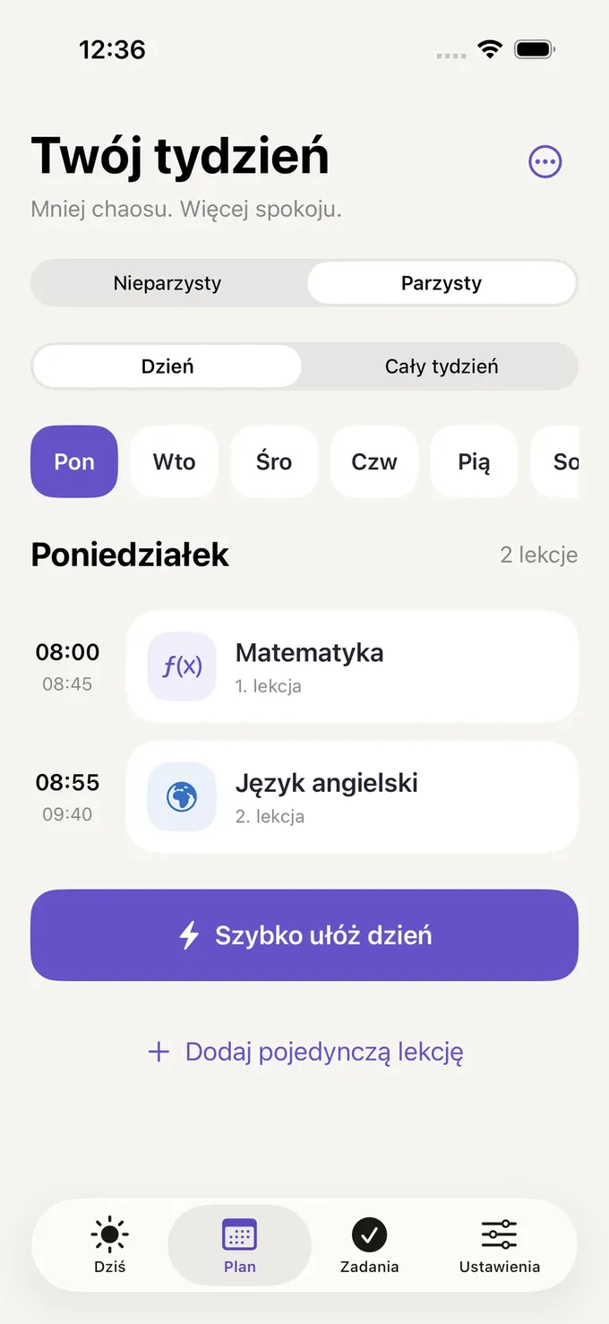 Tydzień parzysty i nieparzysty – Lekto